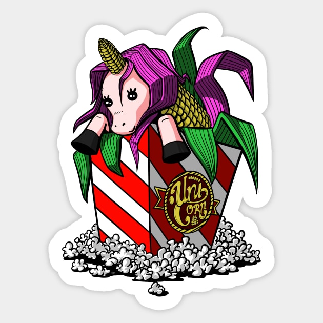 Popcorn Unicorn Sticker by underheaven